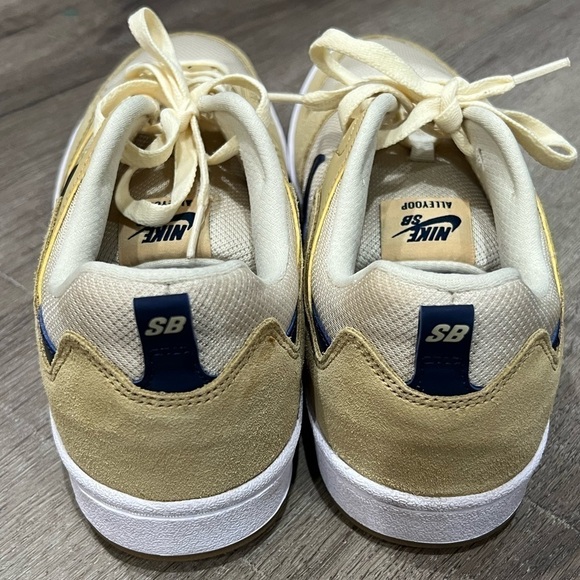 Men’s 12 New Nike SB Alleyoop Club Gold Navy Suede CJ0882-700 Sneaker Shoe main image 5